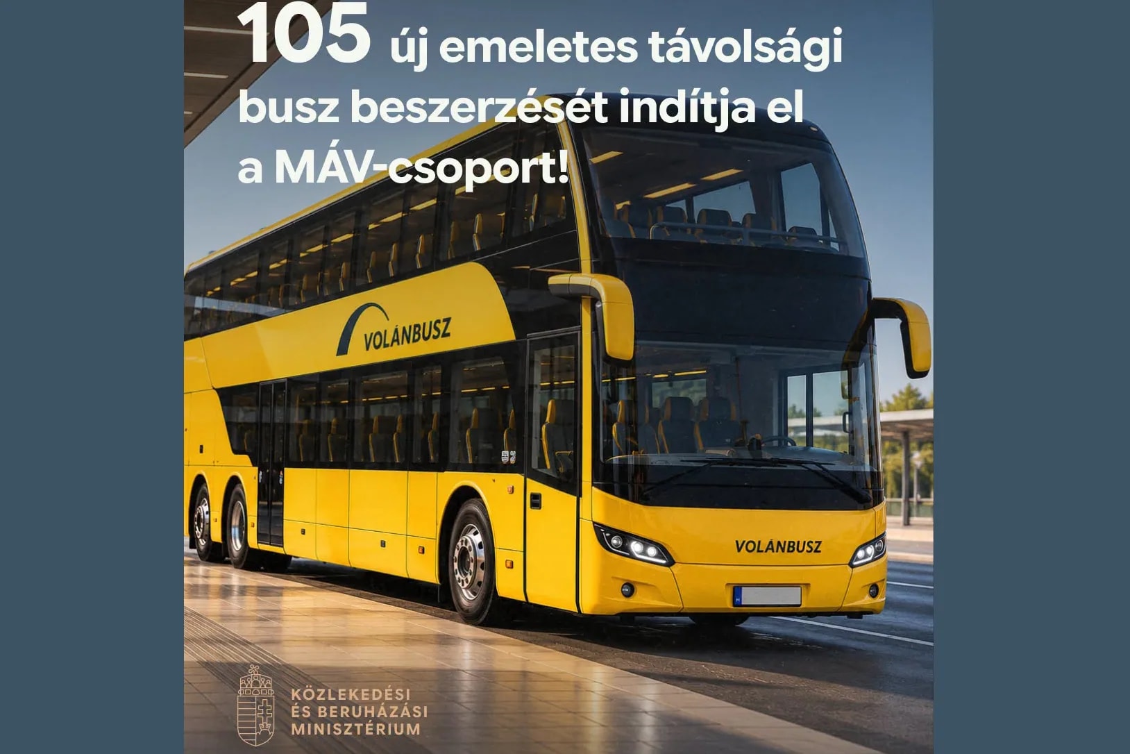 Új emeletes távolsági busz beszerzését indítja el a MÁV