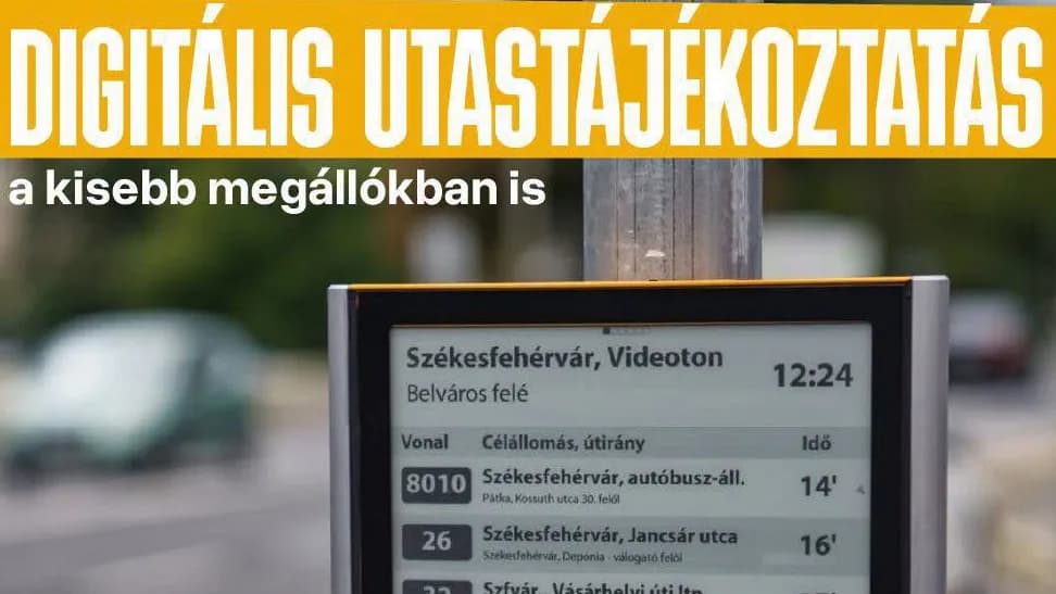 Dinamikus utastájékoztatás buszmegállókban és a kis forgalmú vasúti megállóhelyeken