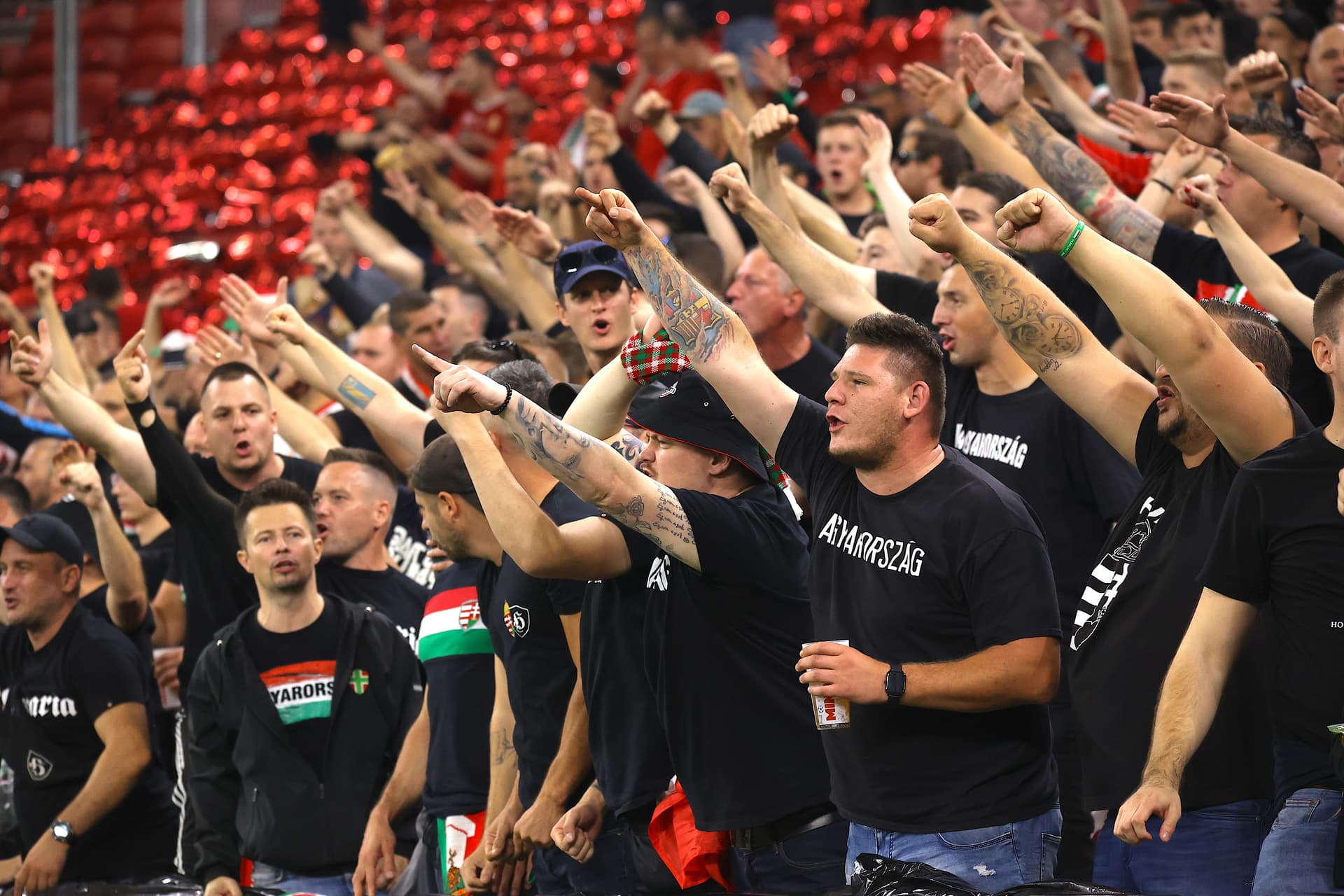 Magyarország–Szerbia Európa-bajnoki selejtezőmérkőzés szurkolók Puskás aréna hangulat 2023 október 14