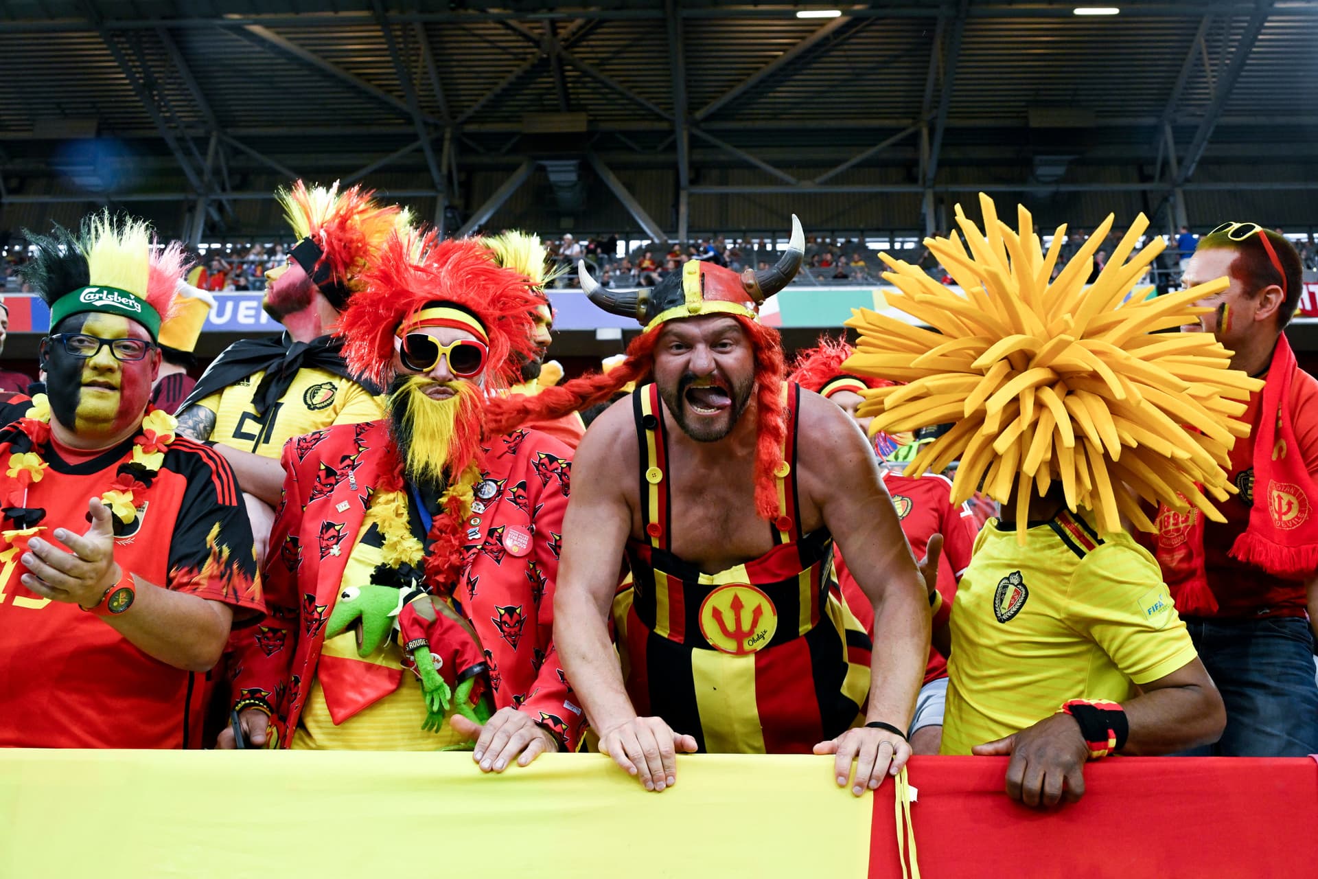 Szurkolók a EURO 2024 Franciaország-Belgium mérkőzésen 2024. július 1-jén