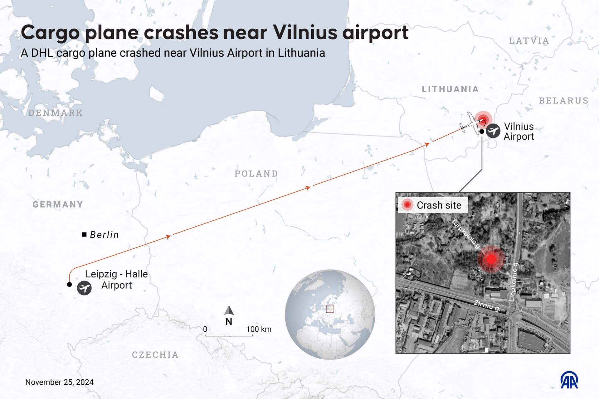 Vilnius lezuhant repülő DHL