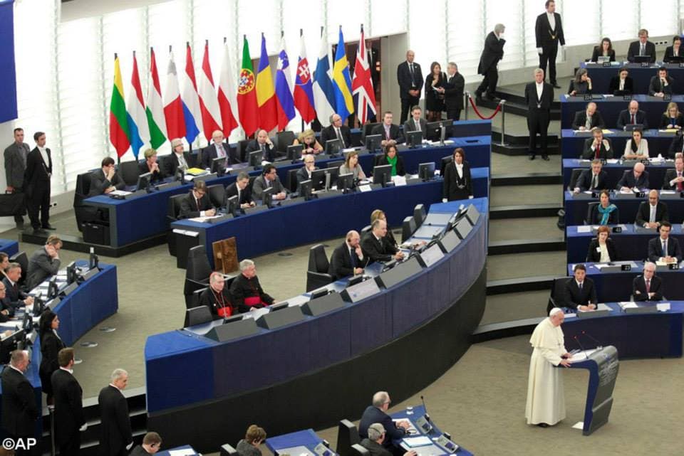 Ferenc pápa az EP-ben 2014.
