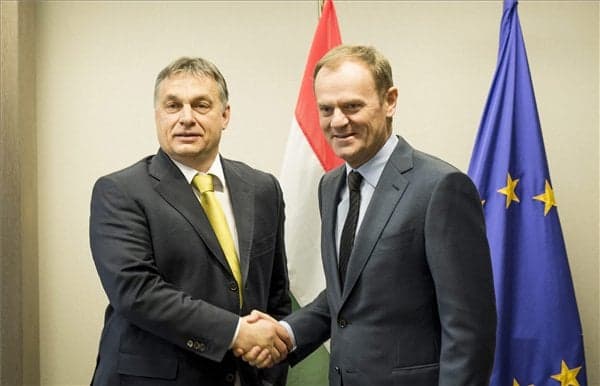 Orbán Viktor brüsszeli vezetőkkel 2015.01.23.