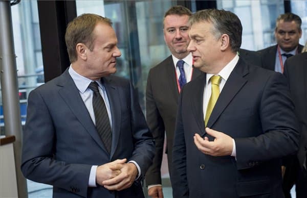 Orbán Viktor brüsszeli vezetőkkel 2015.01.23.