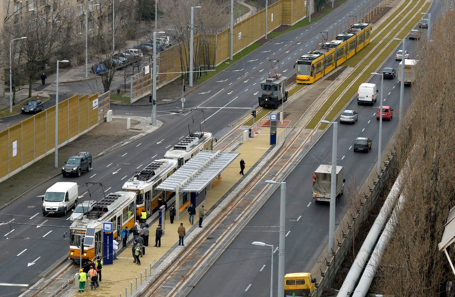 Villamos próbaút a Rákóczi hídon