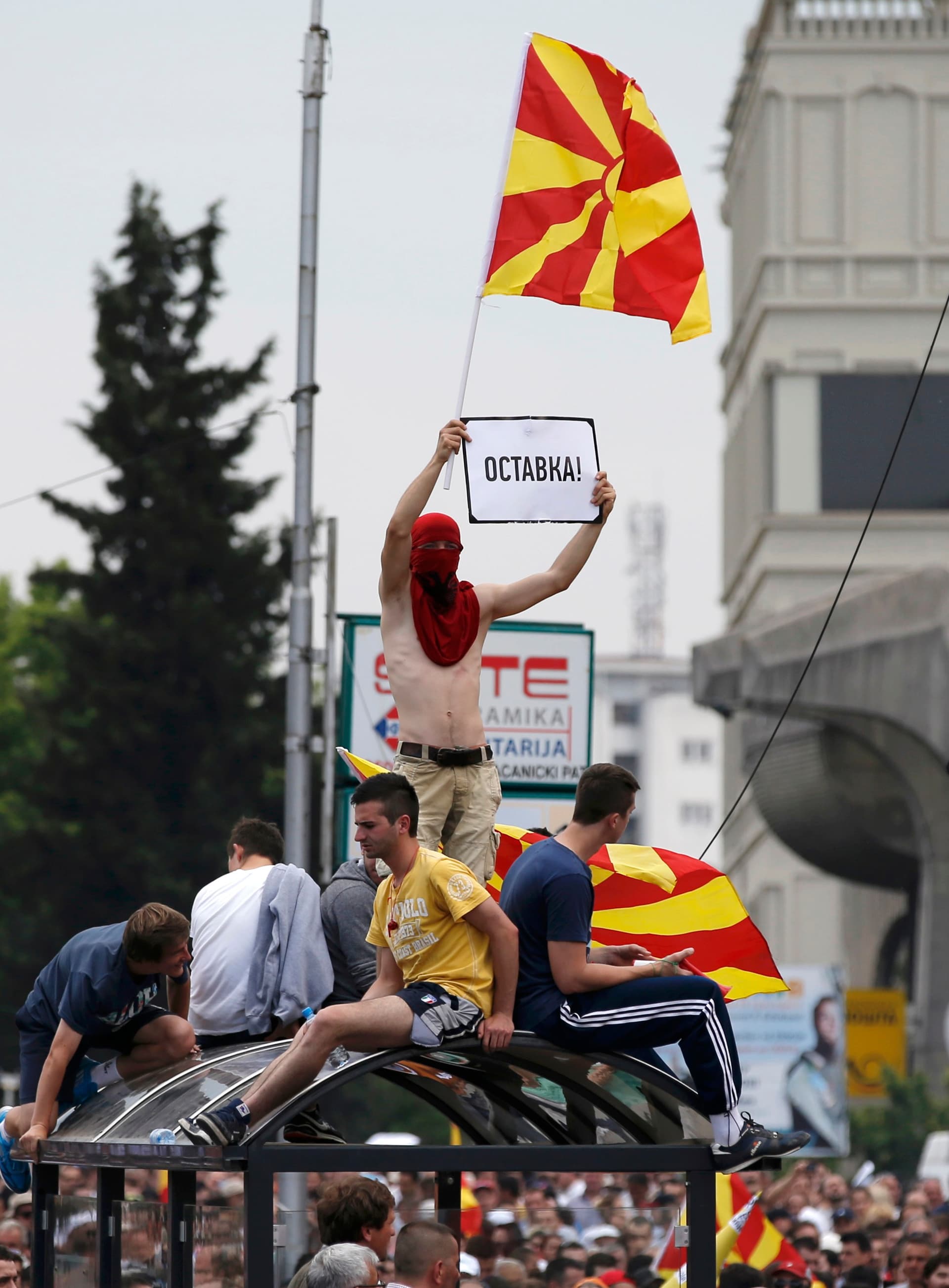 macedón tüntetés