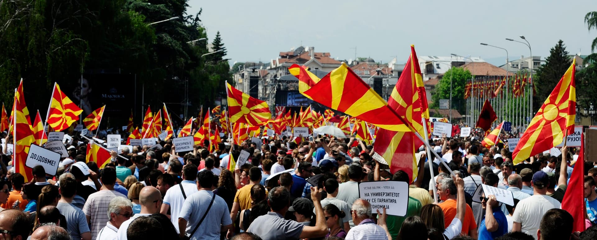 macedón tüntetés