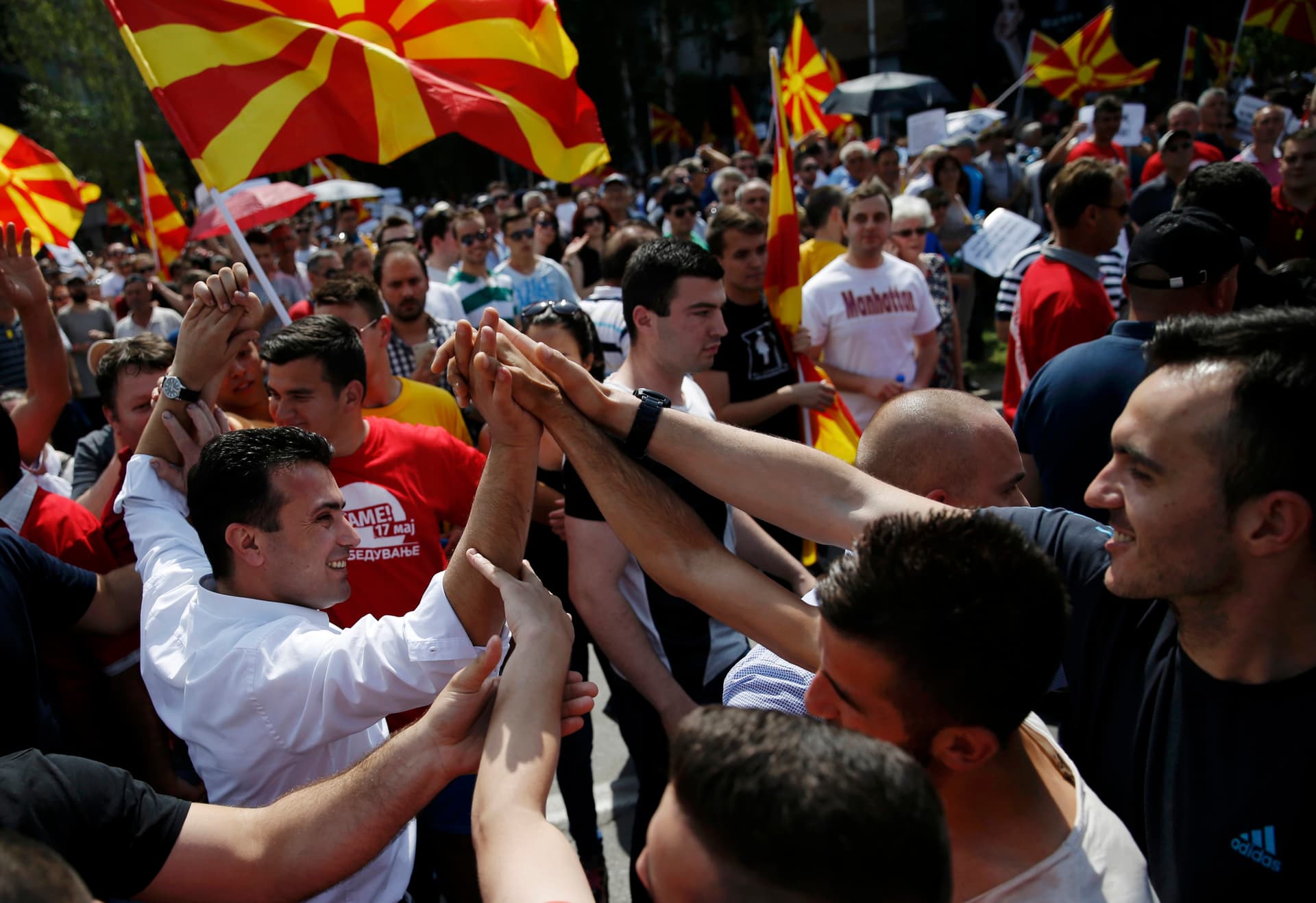 macedón tüntetés