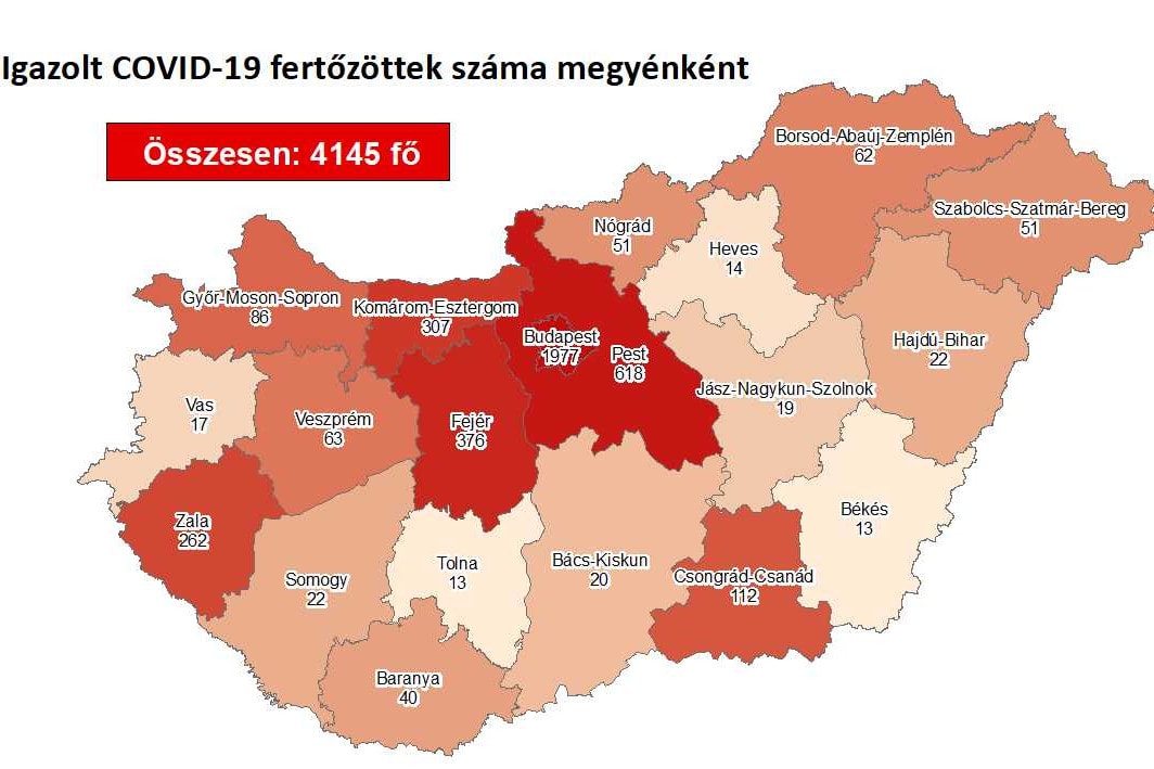 Hárommal nőtt az igazolt fertőzöttek száma Magyarországon