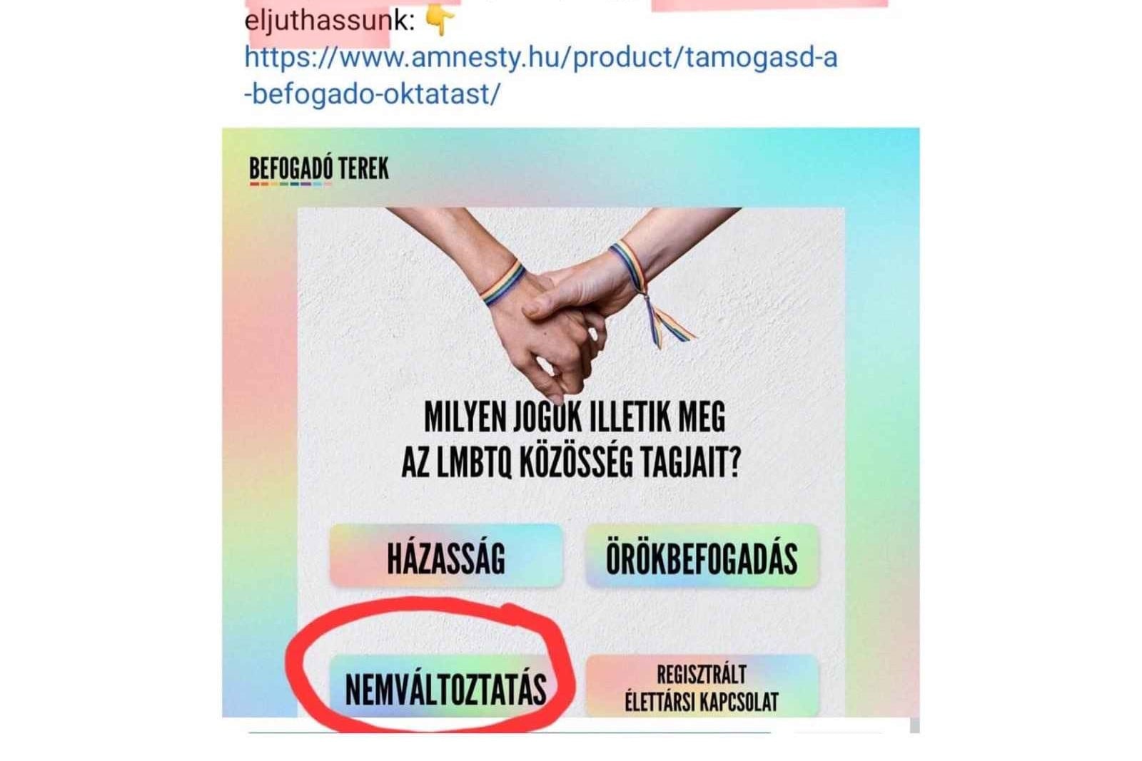 Alapjogokért Központ: A nemváltoztatást akarja népszerűsíteni a köznevelésben az Amnesty International