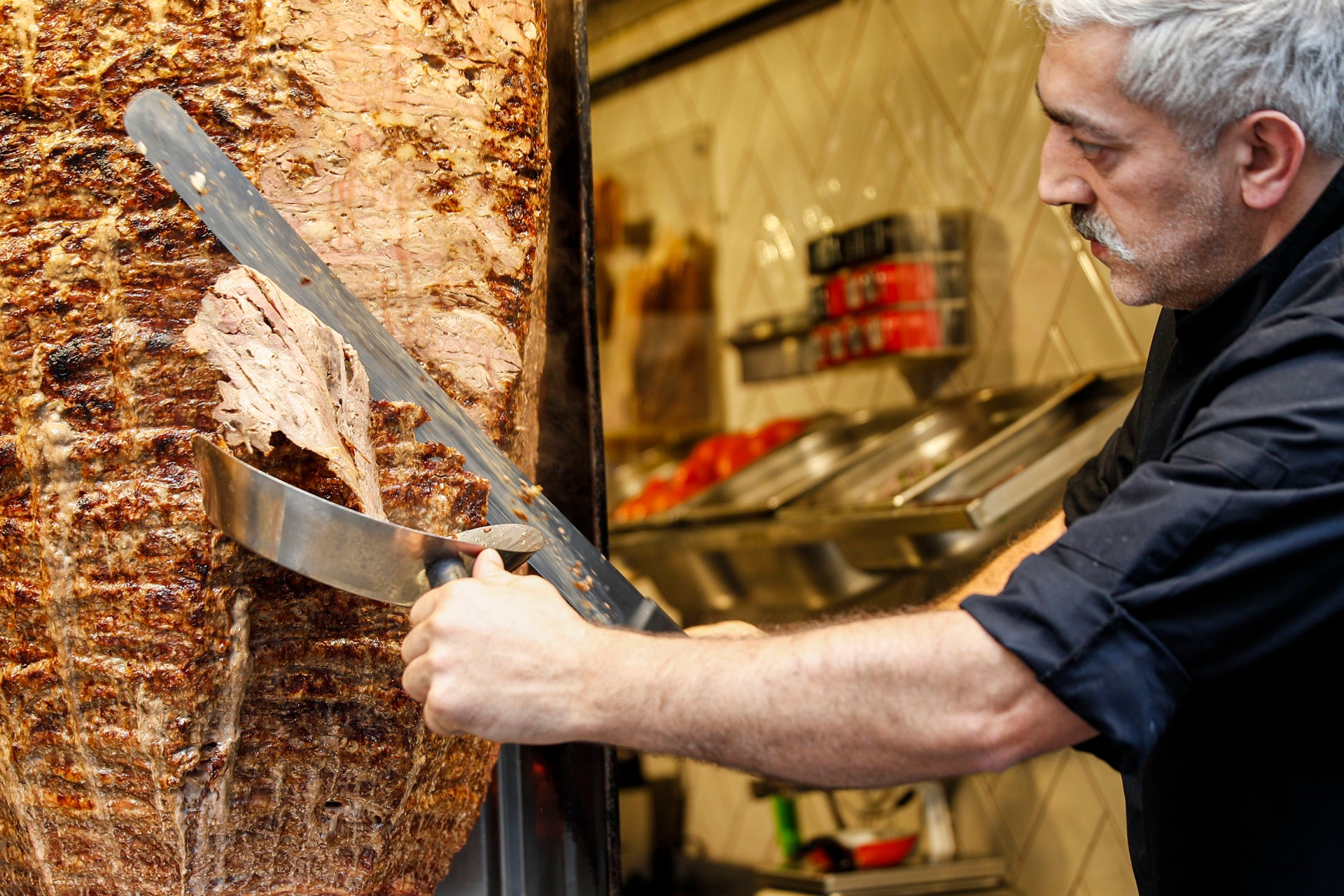 A kebab népszerű étkezés az éjszakában