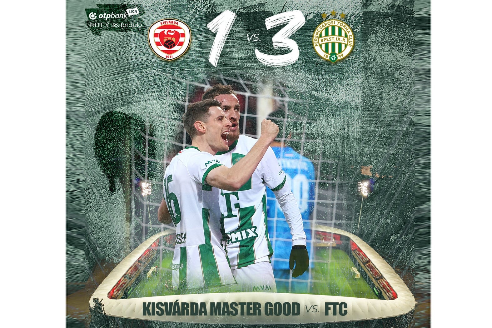 Kétgólos győzelmet aratott Kisvárdán a Ferencváros