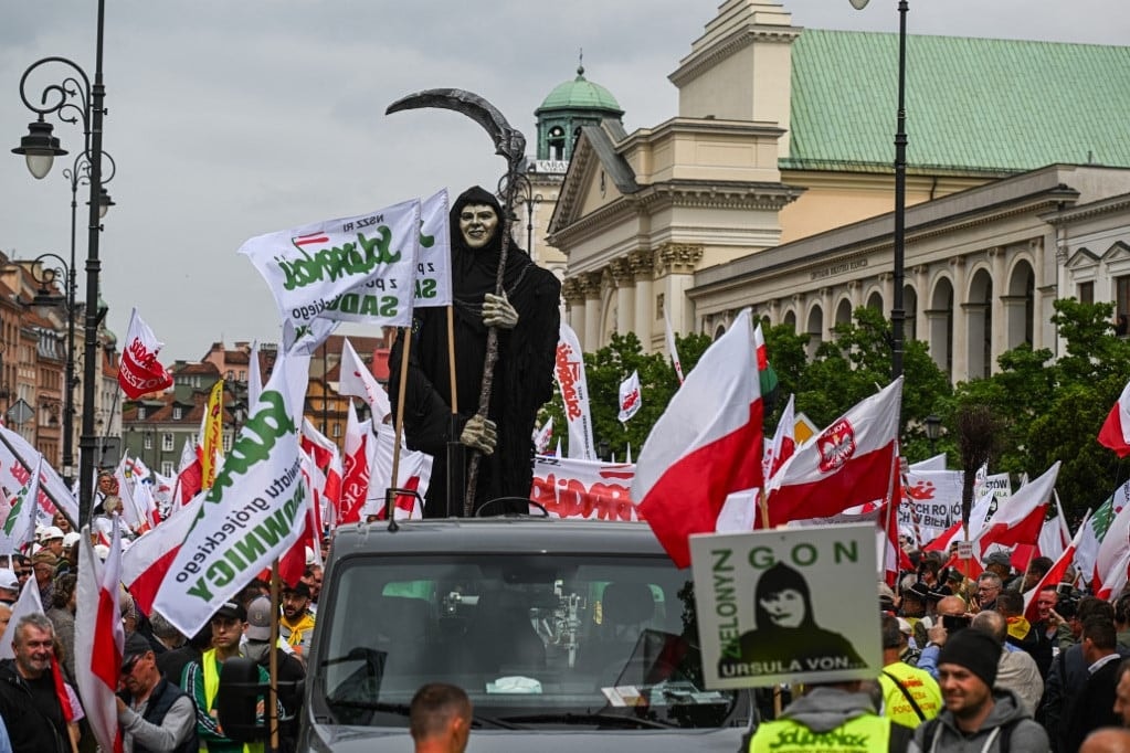 Az EU zöld megállapodása ellen tüntetnek Lengyelországban