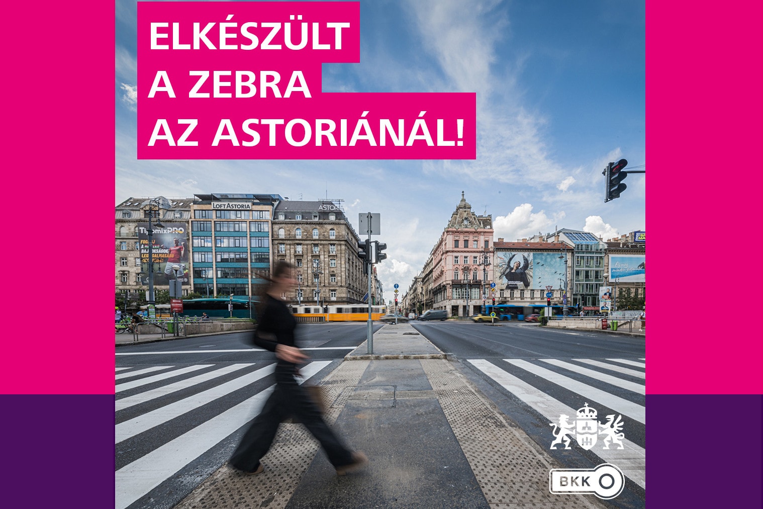 Elkészült a gyalogátkelő az Astoriánál