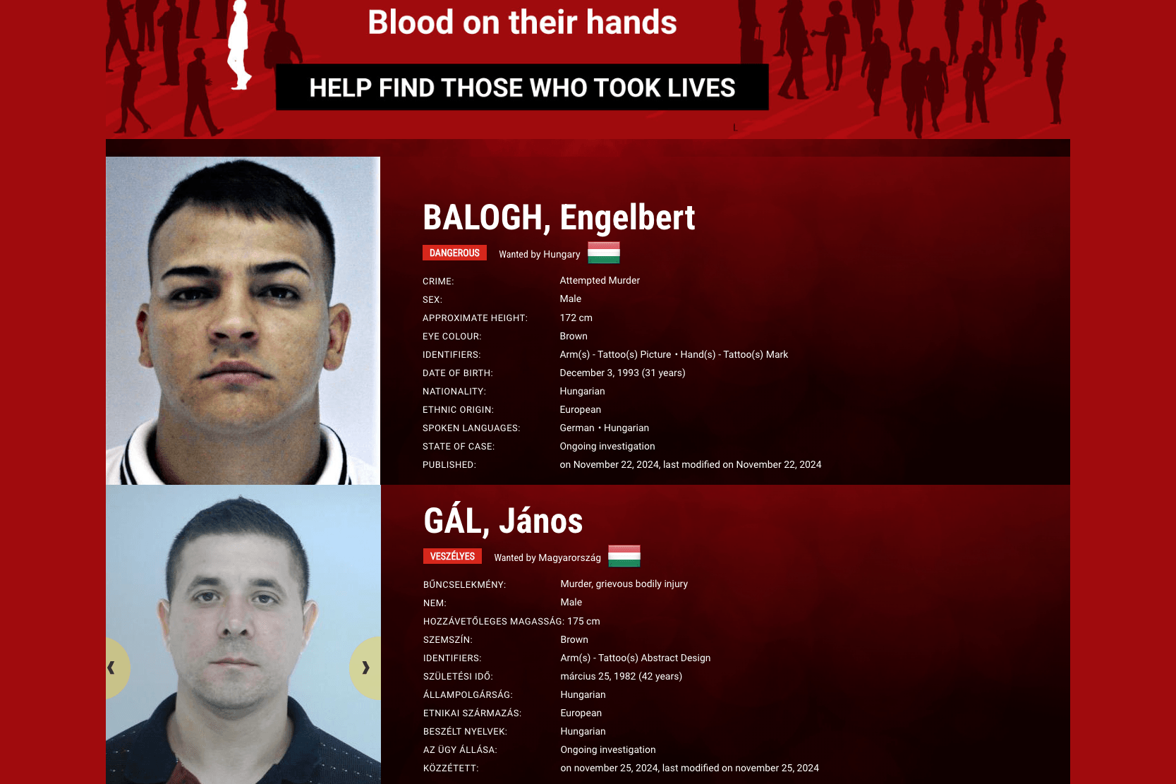 Két magyar bűnöző viszi a prímet az Europol listáján