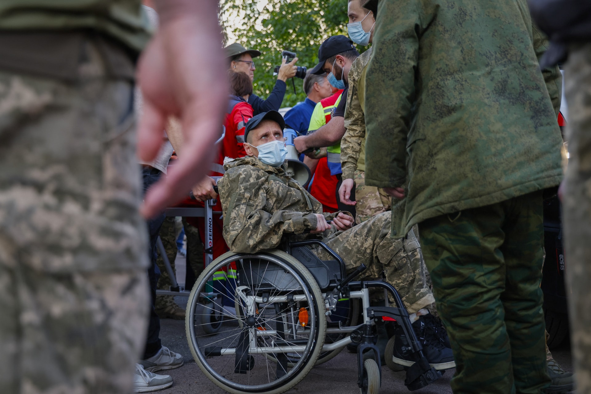 Súlyosan sebesült ukrán hadifoglyok térhettek vissza hazájukba