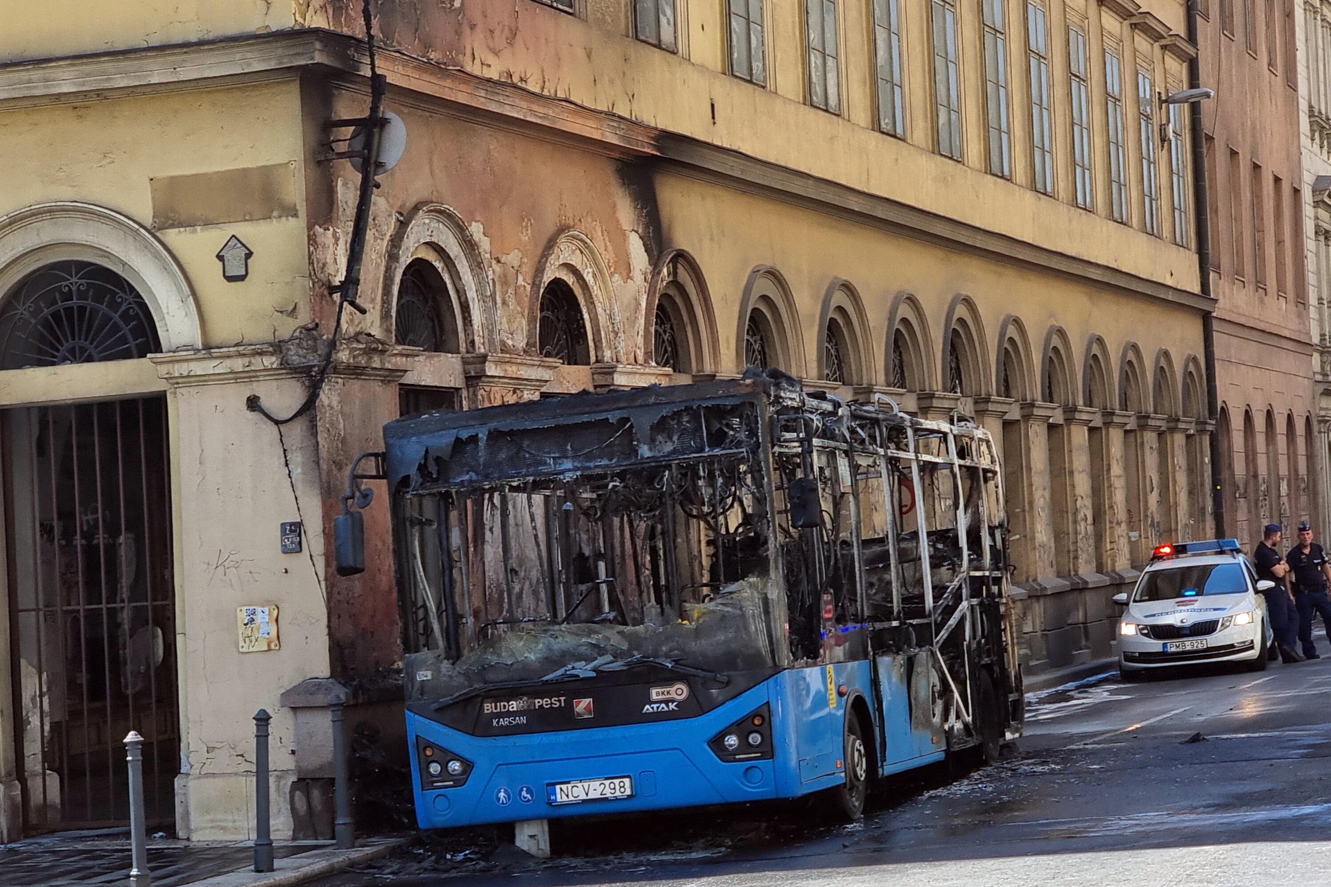 Ég egy busz az V. kerületben