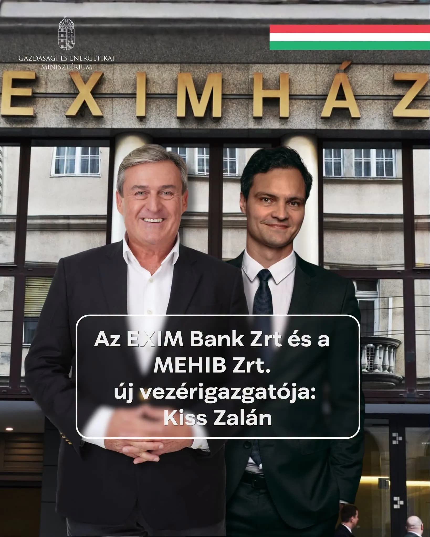 Kapitány István Kiss Zalánt nevezte ki az EXIM Bank Zrt. és a MEHIB Zrt. vezérigazgatójává
