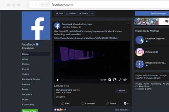 Letisztult dizájnnal és sötét móddal érkezik a Facebook