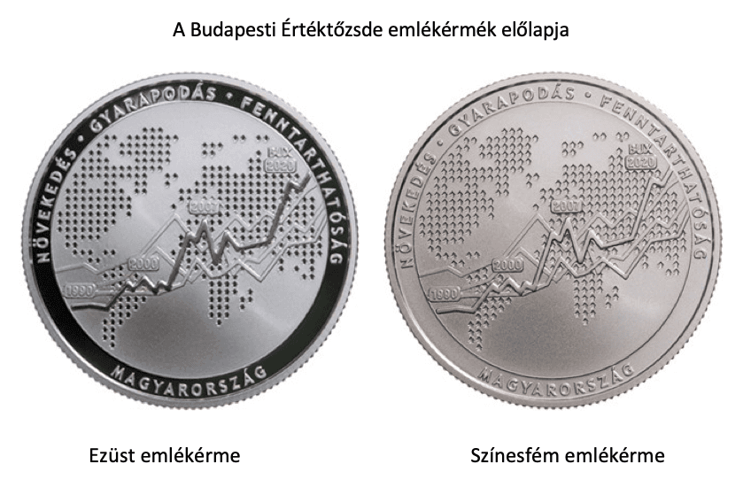 Emlékérme a Budapesti Értéktőzsde újraalapításának harmincadik évfordulójára