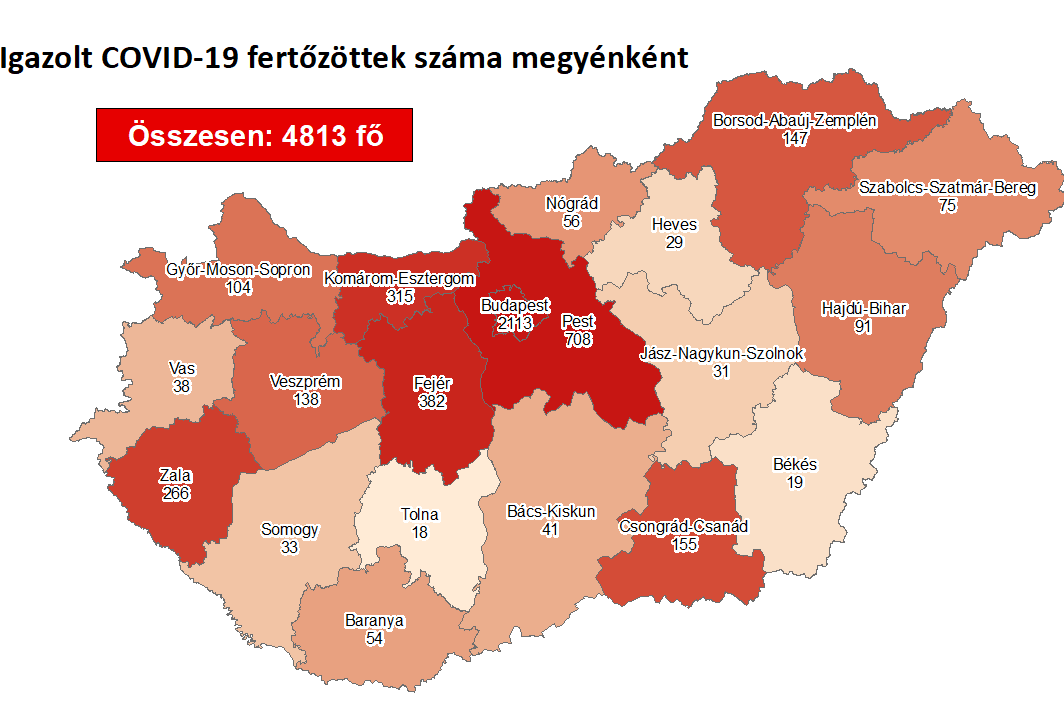 Negyvenöttel nőtt a fertőzöttek száma hazánkban