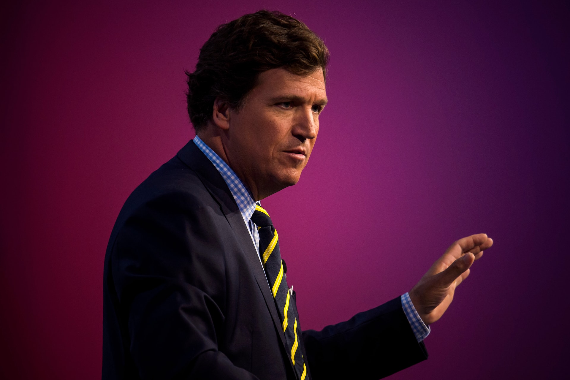 Tucker Carlson a Millenárison tart előadást