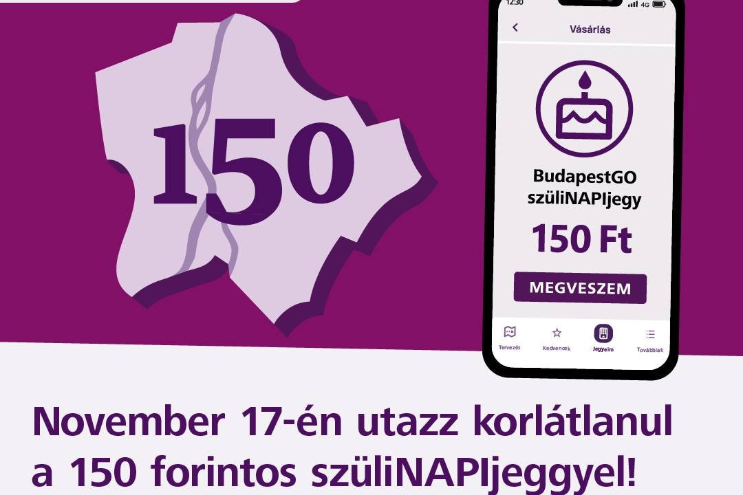 A BKK 150 forintos születésnapi jeggyel ünnepli a 150 éves Budapestet pénteken