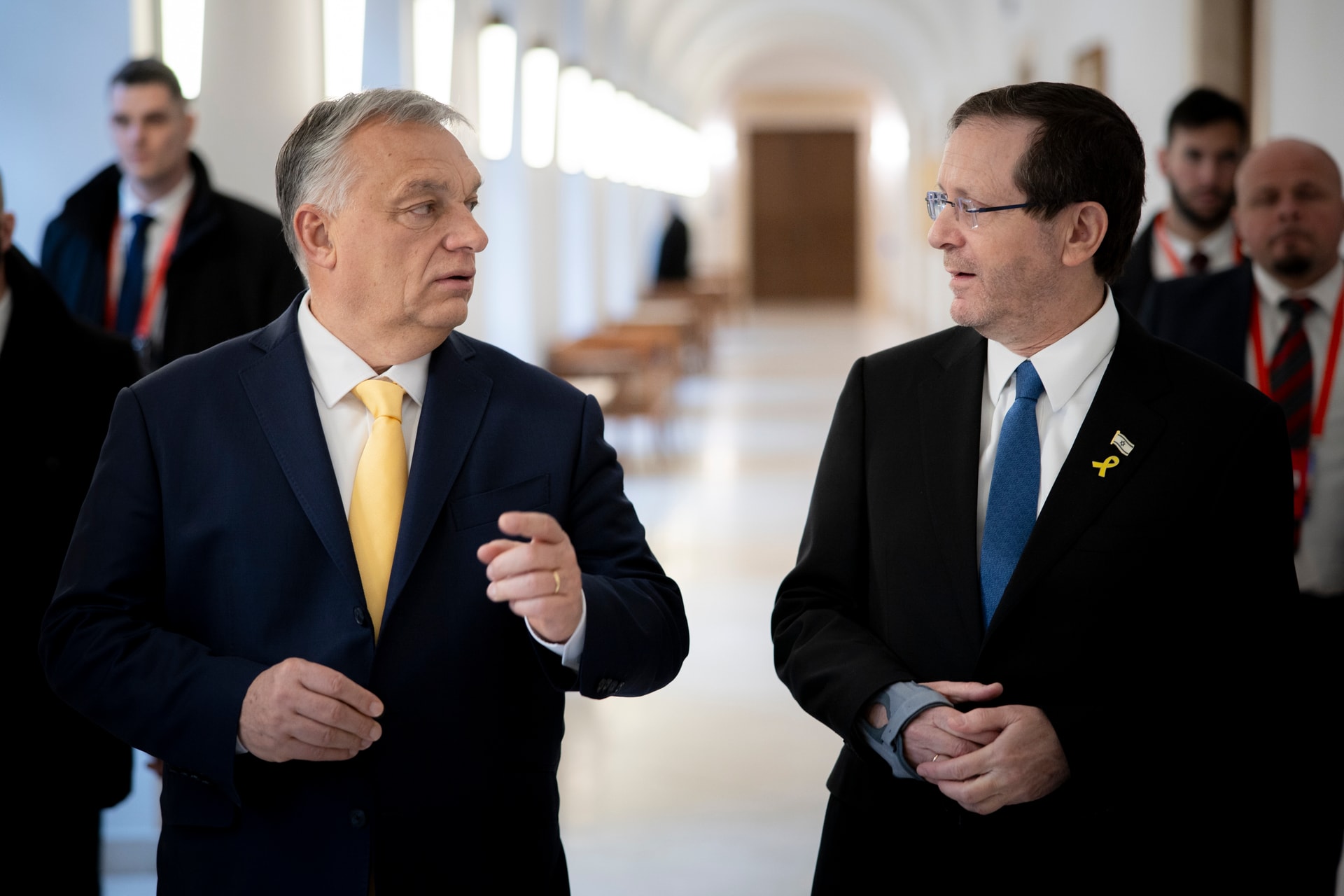 Orbán Viktor hivatalában fogadta Jichák Hercog izraeli államfőt
